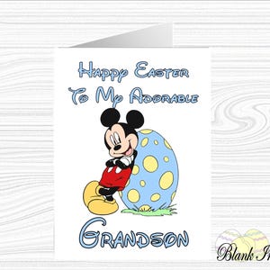 MICKEY MOUSE ~ Carte de Pâques personnalisée ~ A5 Blanc mat