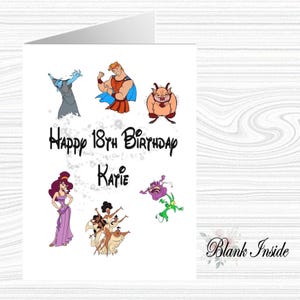 Tarjeta de felicitación personalizada impresa de HÉRCULES Y SUS AMIGOS (A5) para cualquier ocasión, relación, edad, etc.