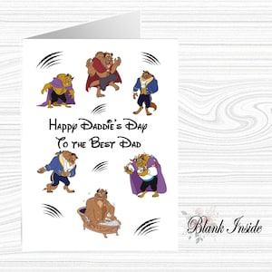 Personalised Printed "Beast ~ Beauty and the Beast" A5 Greeting Card ~ Any Occassion, Relation, Age.