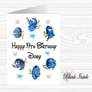 Carte de voeux A5 « Le monde de Nemo ~ Dory » imprimée personnalisée ~ toute occasion, relation, âge.