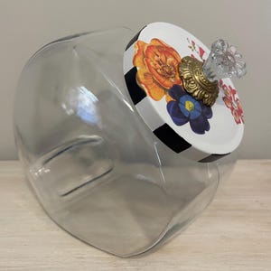 Whimsical cookie jar, Dog treat jar, Canister, checked canister, Black and White checked canister, Storage jar Gift for her, Cookie Jar