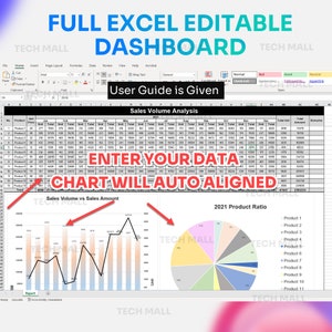50 Excel Sales Report Templates: Analysis Dashboard (A4) image 3