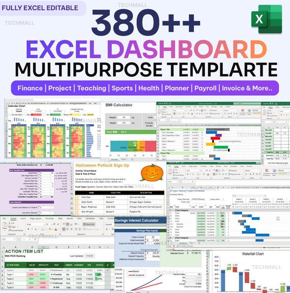 380+ Excel Dashboard Bundle Collection | Business, Finance, Planner & More