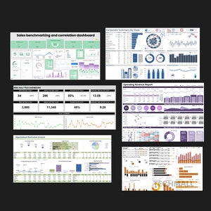 K&ouml;nnte beinhalten: Ein Dashboard mit verschiedenen Diagrammen und Grafiken, die Umsatz-Benchmarking- und Korrelationsdaten anzeigen. Das Dashboard enth&auml;lt Daten zu Webanalysen, Betriebsertr&auml;gen und organisatorischer Umstrukturierung. Das Dashboard soll Unternehmen helfen, ihre Leistung zu verfolgen und fundierte Entscheidungen zu treffen.