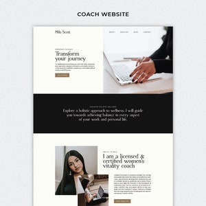 Complete Wix Website Coach Template, Modern Course Creator Website, Coach Landing Page, Entrepreneur Web Design, 7 Pages Website