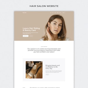 Complete Wix Website Hair Salon Template, Modern Beauty Salon Website, Fully Working Website, Make Up Salon Fully Customizable Website
