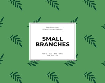 Patrón sin costuras de ramas minimalistas: diseño botánico simétrico