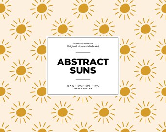 Patrón sin costuras de sol dibujado a mano - Diseño solar abstracto