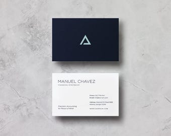 Minimalist Business Card Template, Clean Modern Canva Design (Digital Download)