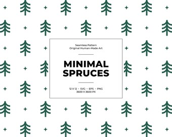 Patrón minimalista de abeto sin costuras: diseño sencillo de árbol de Navidad