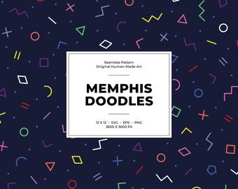 Patrón sin costuras Memphis Doodle: diseño abstracto de líneas