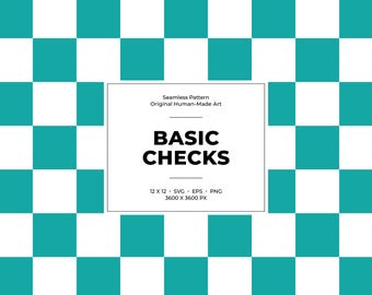 Symmetrical Checker Design - Seamless Basic Check Pattern, Editable Colors