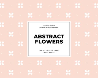 Patrón geométrico abstracto sin costuras con flores - Diseño floral minimalista
