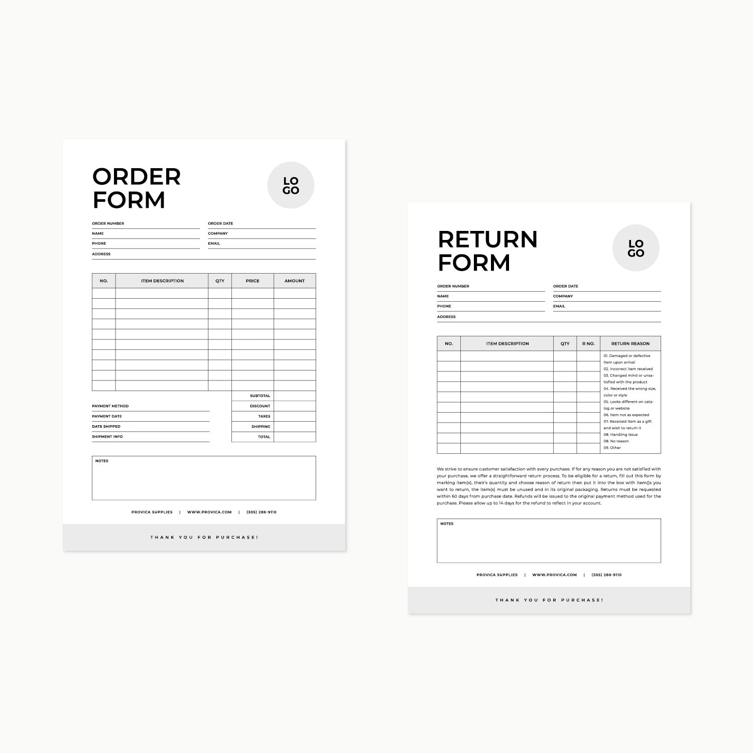 Printable Order Form, Return Form, Canva Template (A4) - Etsy