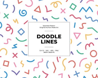 Patrón sin costuras de líneas de garabatos: diseño divertido para decoración de fiestas