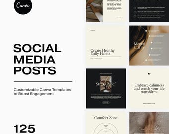 Modèles bien-être Instagram Canva, réseaux sociaux de santé holistique (téléchargement numérique)
