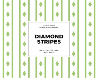 Patrón sin costuras de rayas y diamantes dibujados a mano: diseño geométrico vertical