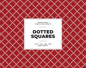 Patrón sin costuras de cuadrados punteados: diseño geométrico simétrico