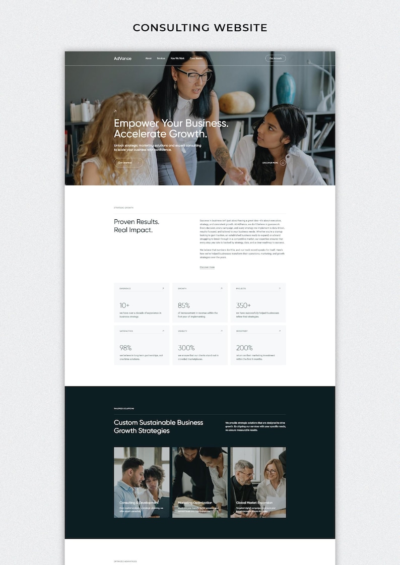 Modern Wix Website Template, Business Consulting (fully Customizable