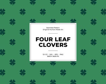 Patrón sin costuras de trébol de cuatro hojas: diseño minimalista simétrico