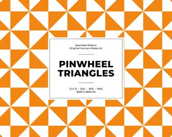 Patrón sin costuras de triángulos de molinete: diseño geométrico repetitivo