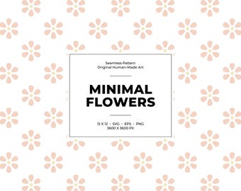 Patrón geométrico minimalista sin costuras con flores: diseño floral simétrico