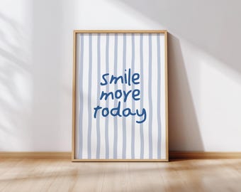 Positive Affirmation Poster - Smile More Today Wall Art