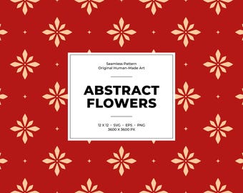 Patrón floral abstracto sin costuras: diseño floral simétrico