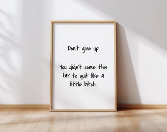 Impresión con cita motivacional «No te rindas»: póster de tipografía minimalista para pared
