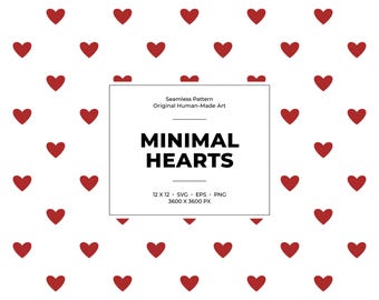 Patrón sin costuras de corazones minimalistas: diseño simétrico repetitivo