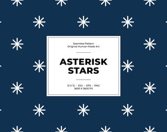 Patrón sin costuras de estrellas de asterisco: diseño simétrico minimalista