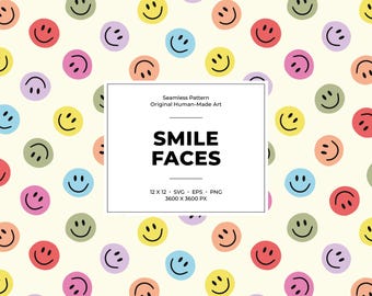 Patrón sin costuras de caras sonrientes: diseño de emojis repetidos