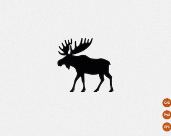 Silhouette di alce vettoriale, file di taglio della fauna selvatica (SVG, PNG, EPS)