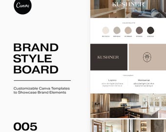 Editable Brand Style Board Templates, DIY Branding Kit (Canva)