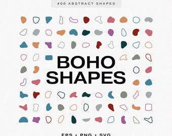 Paquete de formas abstractas dibujadas a mano, vectores SVG, PNG y EPS (descarga digital)