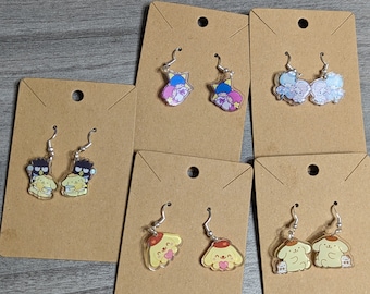 PomPom and Twin Star acrylic earrings