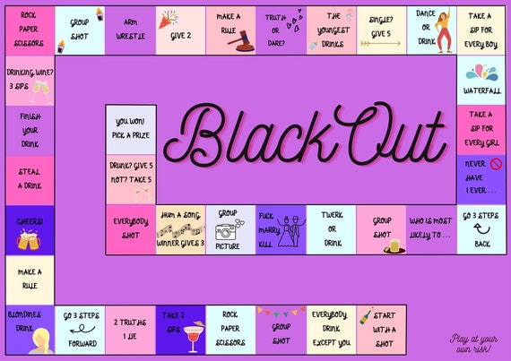 Gelovige draaipunt actie Black-out Drinking Game Party Game Drankspel Adult Board - Etsy