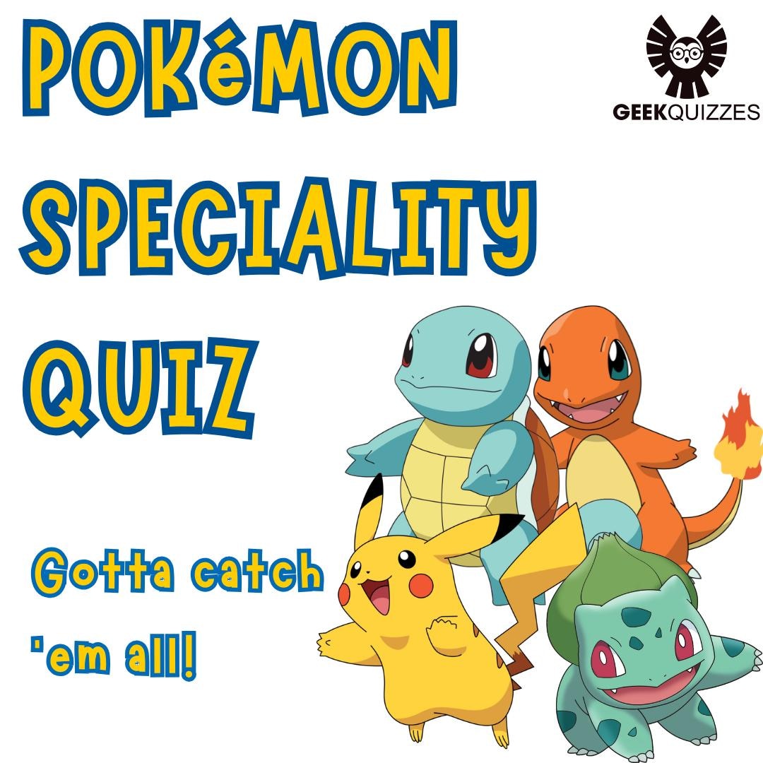 Pokemon Basic Questions Pokémon Speciality Quiz. Printable (PDF) Pictures and Trivia Game - Etsy