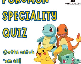 Pokémon Speciality Quiz. Printable (PDF) Pictures and Trivia Game