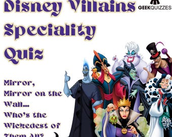 Disney Villains Specialty Quiz. Printable (PDF) Family Friendly Trivia Game