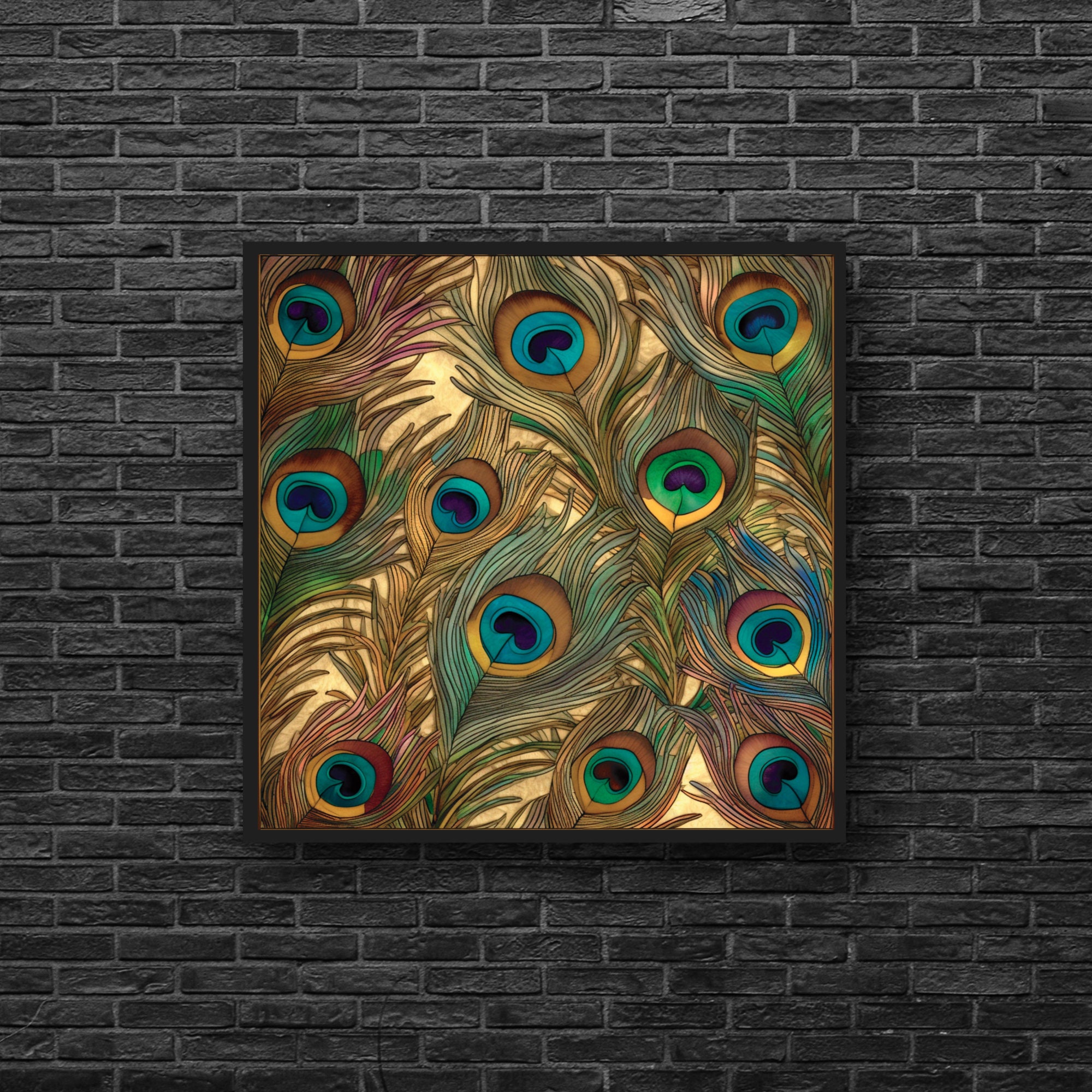 Set of 3 Peacock Feathers Wall Art Instant Download Peacock Etsy