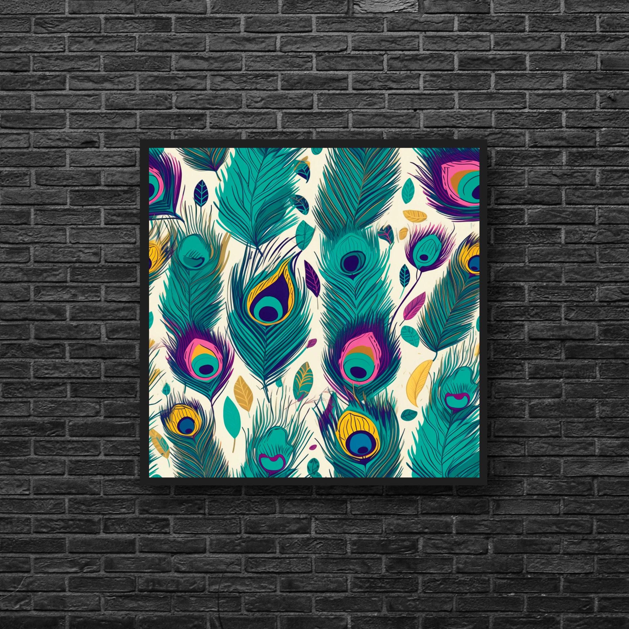 Set of 3 Peacock Feathers Wall Art Instant Download Peacock Etsy