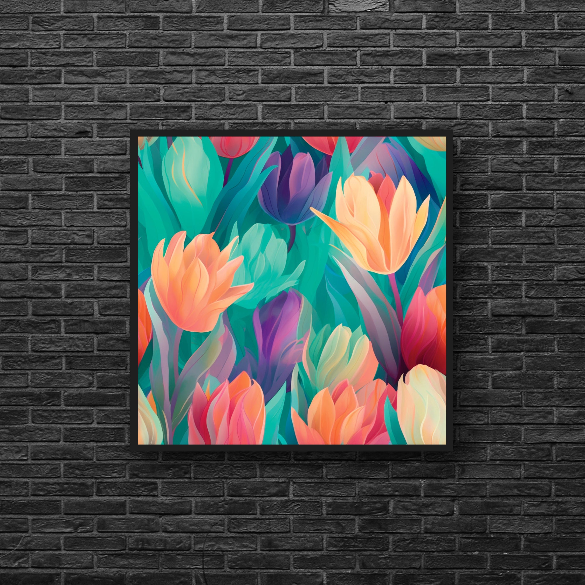 Set of 3 Floral Digital Prints Tulips Wall Art Floral Etsy