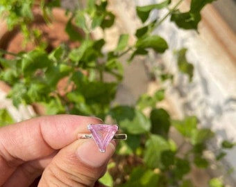 Pink Morganite Ring- Sterling Silver Morganite Ring- Anniversary Gift For Her