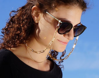 Gold Glasses Chain| 24K Gold Sunglasses Chain| Eyewear Chain| Gold Beaded Sunglass Lanyard| Necklace for Glasses | Glasses Chain |Sunglasses