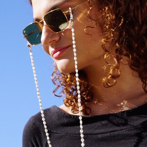 Gold Glasses Chain 24K Gold Sunglasses Chain Eyewear Chain Gold Beaded chain Necklace for Glasses Glasses Chain gift for her image 5