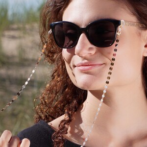 Gold Glasses Chain, 24K Gold Sunglasses Chain, Eyewear Chain, Gold Beaded Sunglass Lanyard, Necklace for Glasses, Glasses Chain, Sunglasses image 5