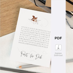 Télécharger - Carte d'annonce de grossesse - Quiz de lettres de cartes puzzle | Annonce de grossesse | Tu vas être papa
