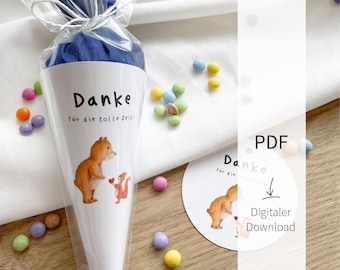 Download - DIY Mini Candy Cones - Thanks for the Great Time | Nursery Farewell Gift | gift educator teacher | artwork
