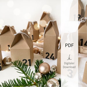Download - Advent calendar houses | Christmas village to craft | Christmas calendar to fill | Digital file